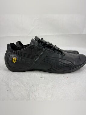 PUMA Ferrari Black Low Top Lace Up Leather Driving Men’s  Sneakers SIZE 12